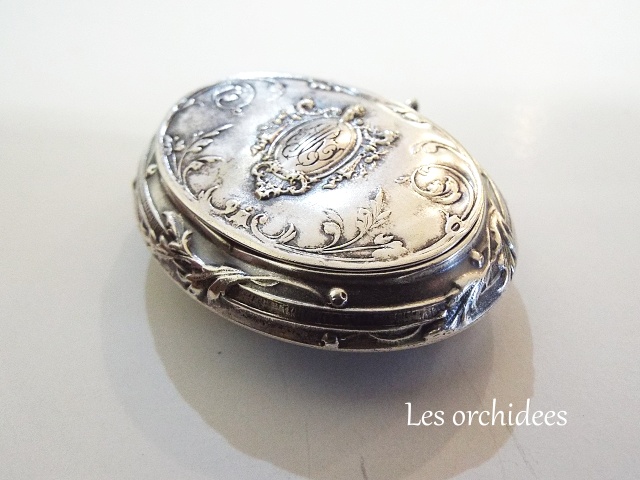 france antique silver pillcase